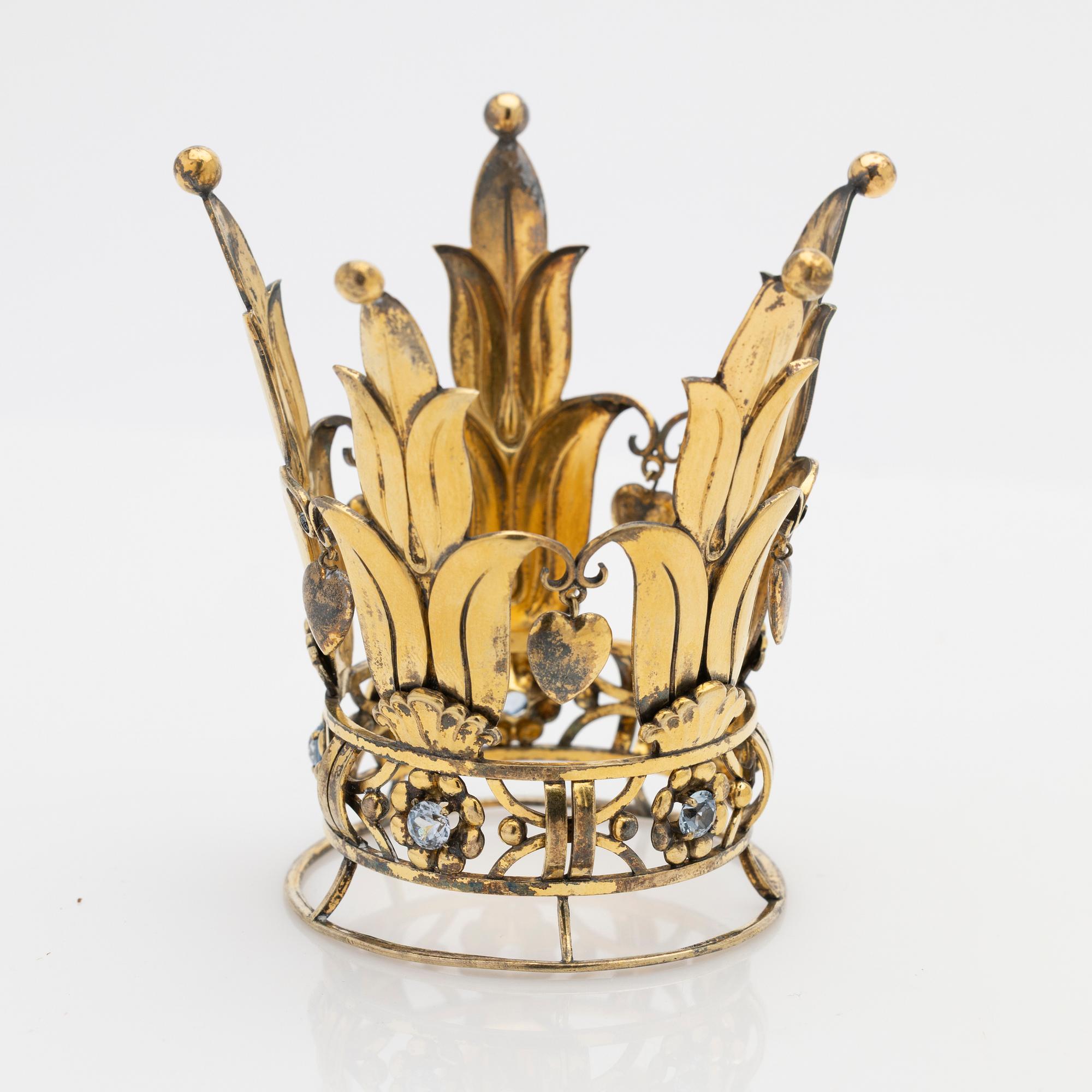 Brudkrona, förgylld silver, 1949.