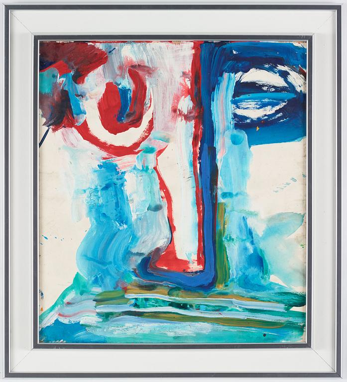 Bengt Lindström, mixed media on paper laid down on canvas, 1960s, estate stamp signed Curt Aspelin verso.