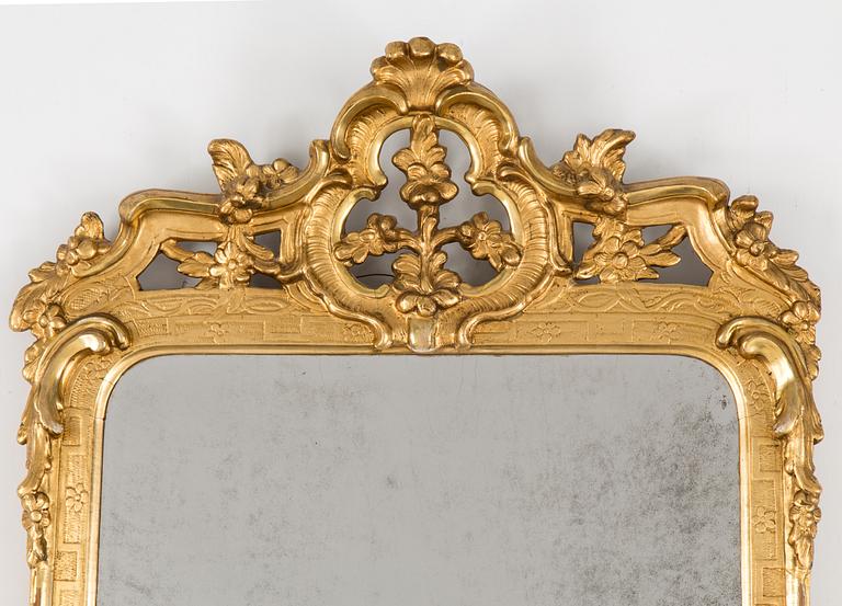 A Swedish Rococo 18th century mirror.
