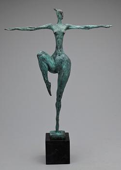 MAX MILO, skulptur, grönpatinerad brons, sign.