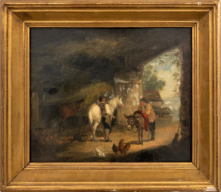 Unknown artist 19th century, 2 pcs Outside the inn.