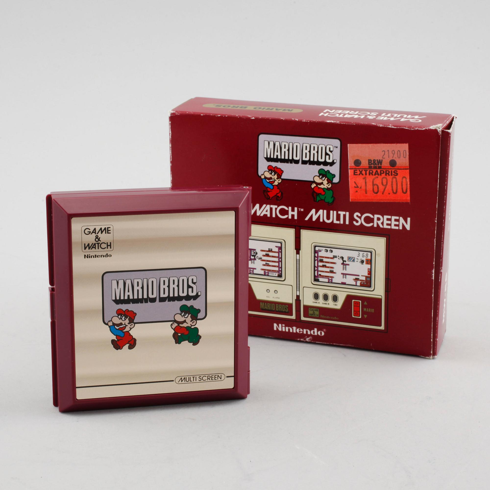 A Nintendo game & Watch, model "MW-56", multi screen, Mario Bors, 1983.