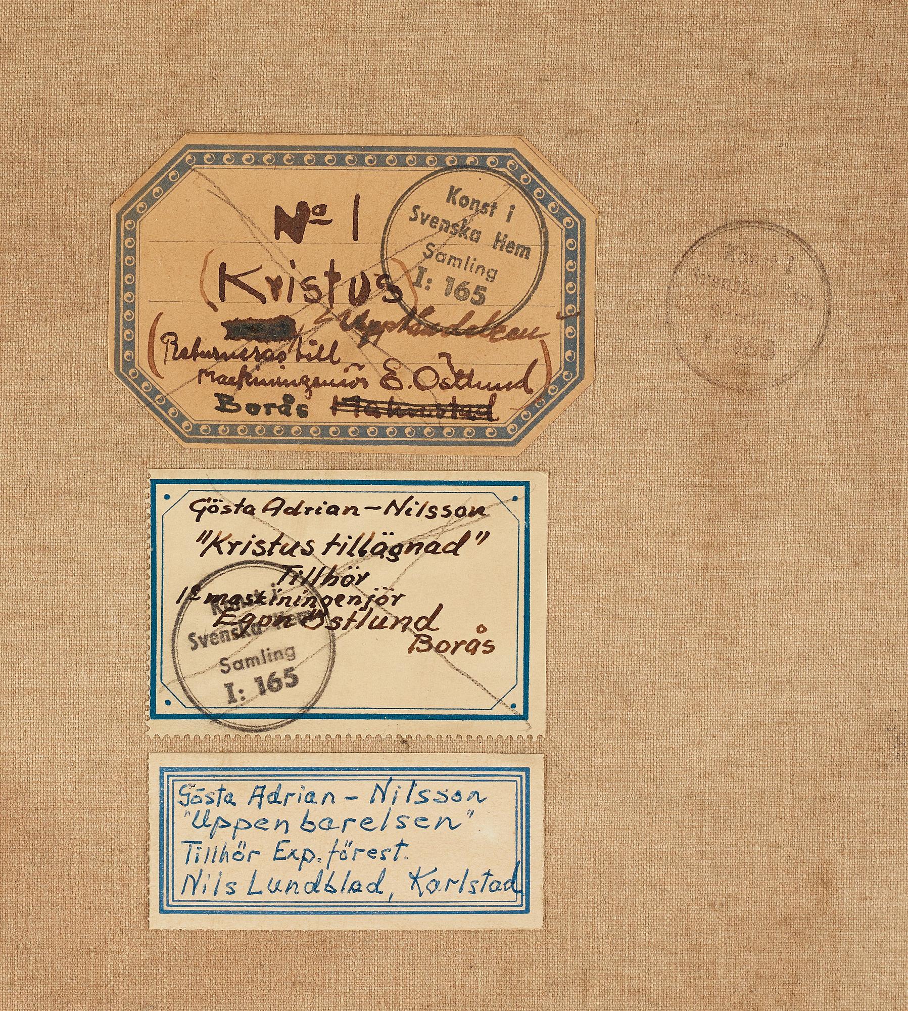 Gösta Adrian-Nilsson, "Christ revealed above the Eiffel Tower" (Kristus uppenbarar sig över Eiffeltornet (Kristus tillägnad)).