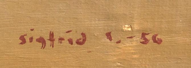 Sigfrid Södergren, oil on canvas laid on panel signed, dated-56.