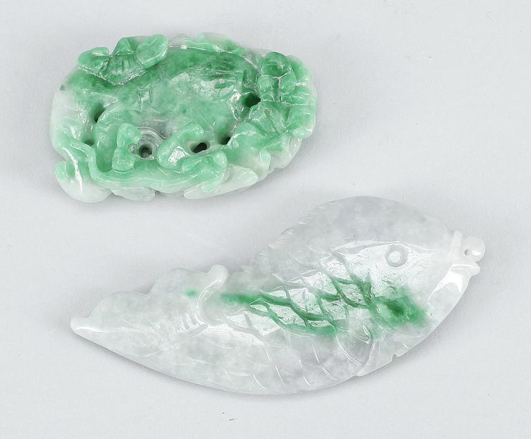 HÄNGEN, 2 st, Nefrit, Kina.