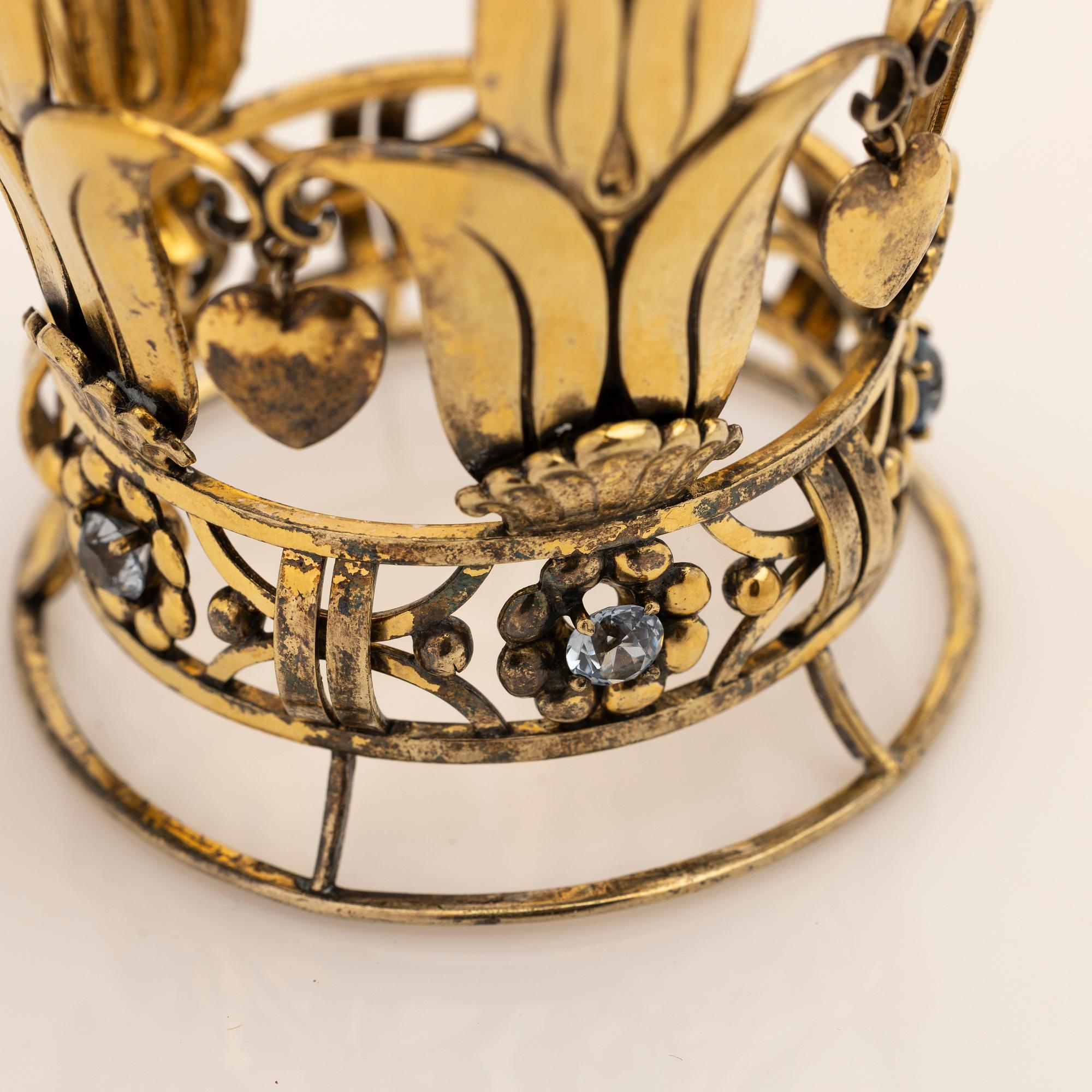 Brudkrona, förgylld silver, 1949.