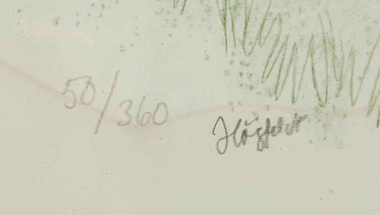 ROBERT HÖGFELDT, kolorerad litografi, sign och numr 50/360.