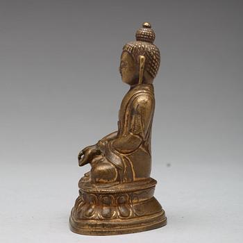 Two copper alloy figures of buddha, Sino-Tibetan, circa 1900.