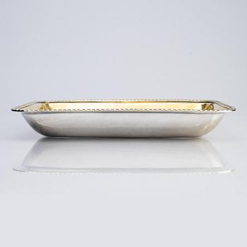 A Swedish parcel-gilt silver dish, mark of Johan Petter Grönvall, Stockholm 1829.