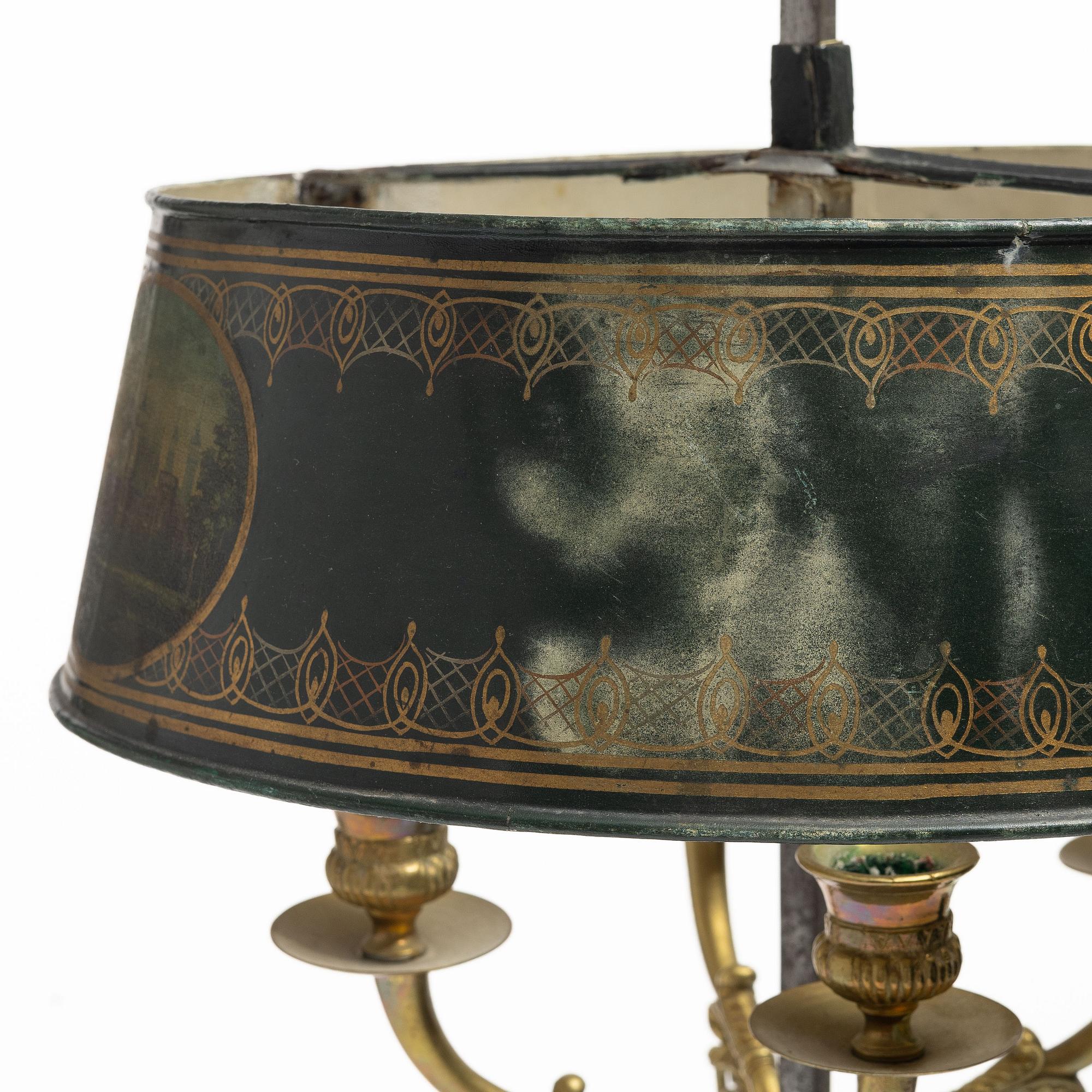 Bordslampa, sk bouillottelampa, 1800-tal.