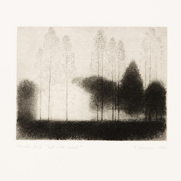 Gunnar Norrman, Drypoint etchings, 9, signed and numbered.