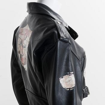 SKINNJACKA, "Bikermodell", Jean Paul Gaultier, 1980-tal, Storlek M.