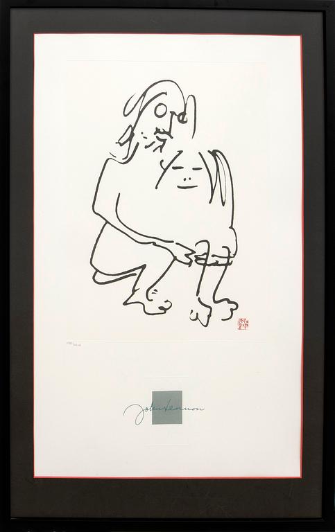 John Lennon, after etchings 4 pcs printed signature numbered 1585/3000E.