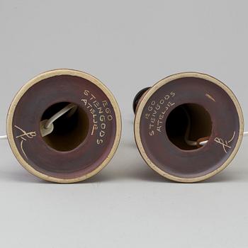 BRUNO KARLSSON, a pair of stoneware table lights from EGO stengods ateljé, 1960-tal.
