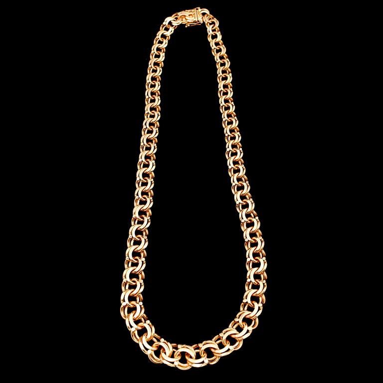 COLLIER, 18 k guld, Bismarck. Vikt 133 g.
