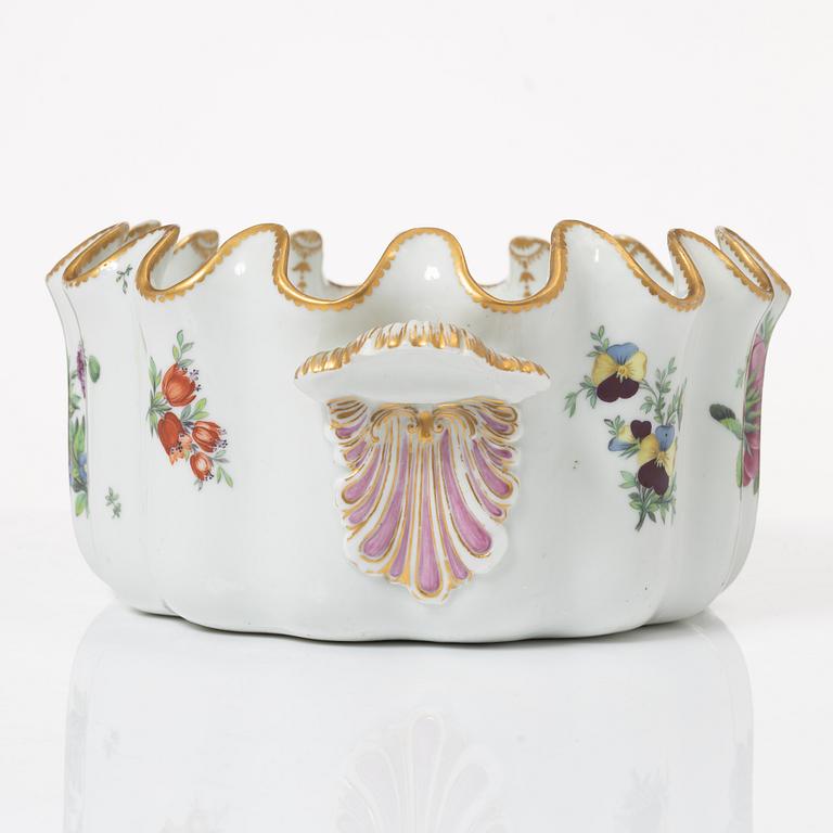 Royal Copenhagen, a glass rinser, "'Saxon Flower', Denmark, 19th century.