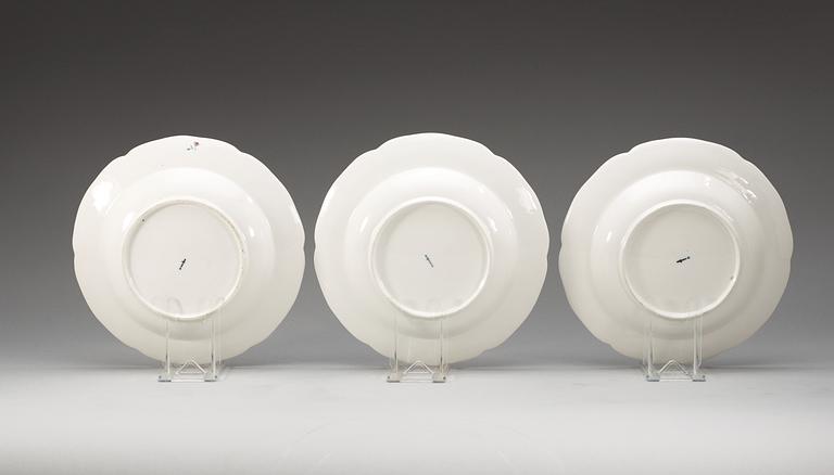 A set of eight Berlin soup dishes, 18th Century.