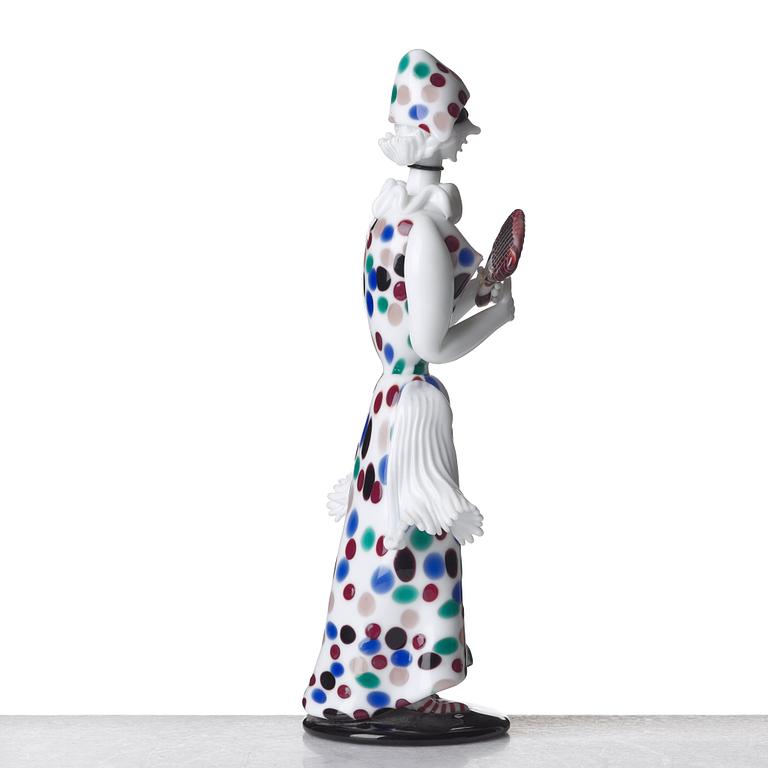 Fulvio Bianconi, a glass figurine  "Arlecchina", Venini, Murano, Italy 1950's.