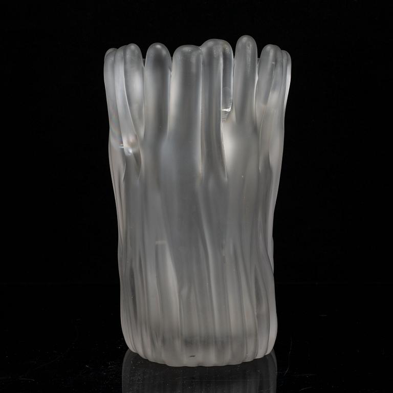 TAPIO WIRKKALA, a "Jäkälä / Lichen" mould-blown acid frosted glass vase, Iittala, Finland 1950's.
