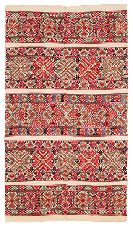 TÄCKE, krabbasnår. 186 x 105,5 cm. Sydsverige omkring 1900.