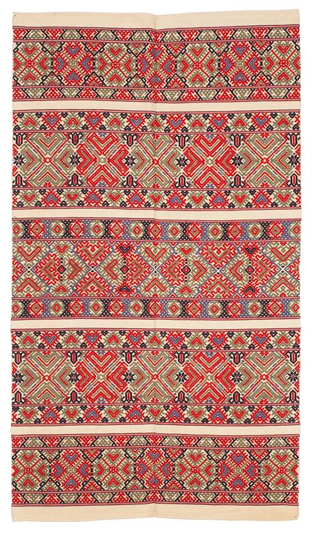 BED COVER, flat-weave (krabbasnår). Southern Sweden around 1900.