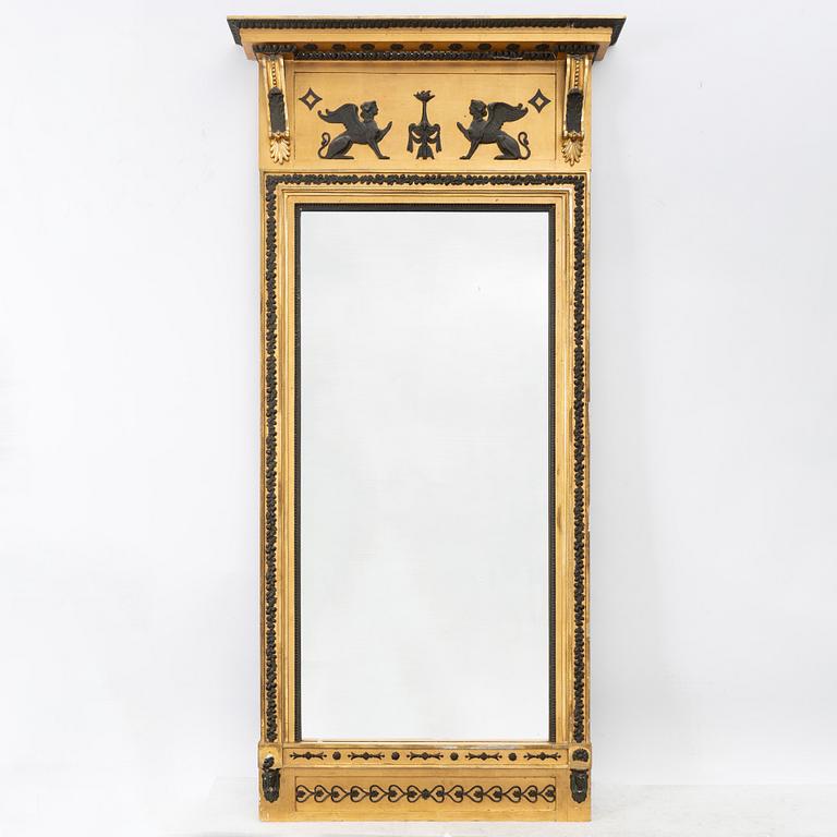 Mirror, by Jonas Frisk (mirror manufacturer in Stockholm 1805-1824), Empire.