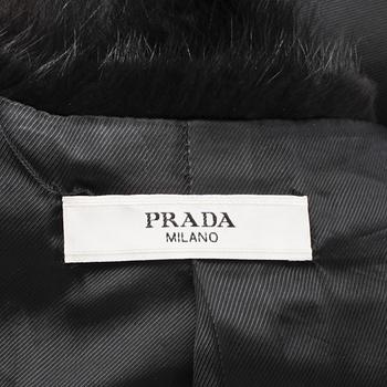 PRADA, a black mink vest. Size 40.