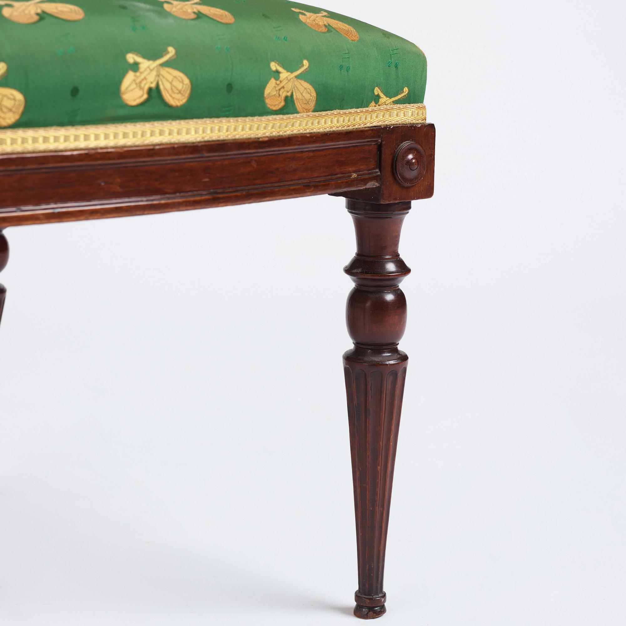 A late Gustavian mahogany chair by Ephraim Ståhl (Stockholm 1794-1820).
