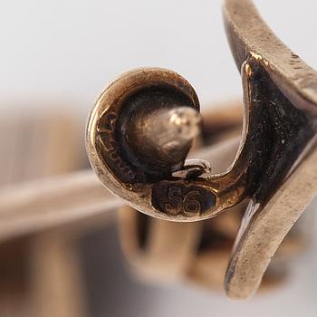 Brosch, gammal- och rosenslipade diamanter, 14K (56) guld. Ryssland, sekelskiftet 1800/1900.