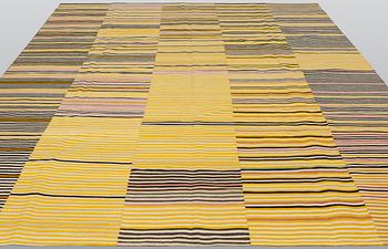 A carpet embroided flat weave, ca 304 x 253 cm.