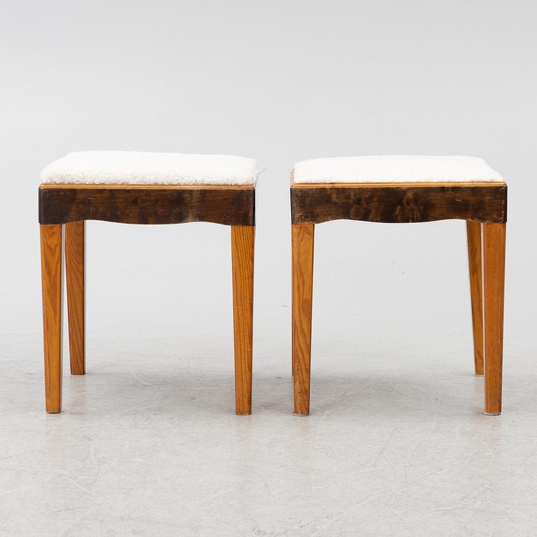A pair of stools, 1930s/40s.