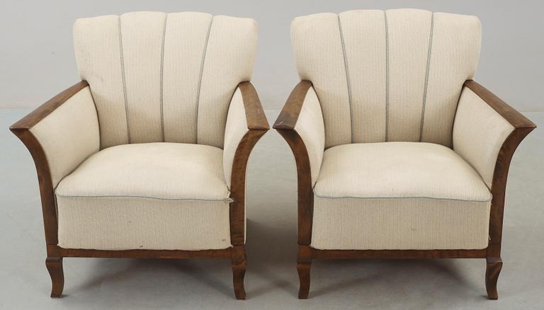 FÅTÖLJER, ett par, Art Deco, 1940-tal.