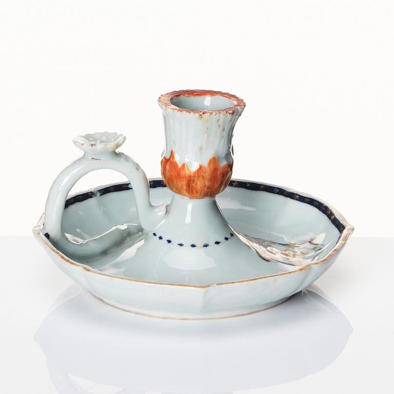 Nattljusstake, kompaniporslin. Qingdynastin, Jiaqing (1796-1820).
