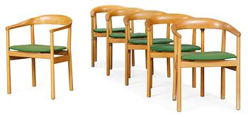 905. A set of six Carl-Axel Acking ash "Tokyo" chairs", probably by Nordiska Kompaniet, NK, 1960 ca.