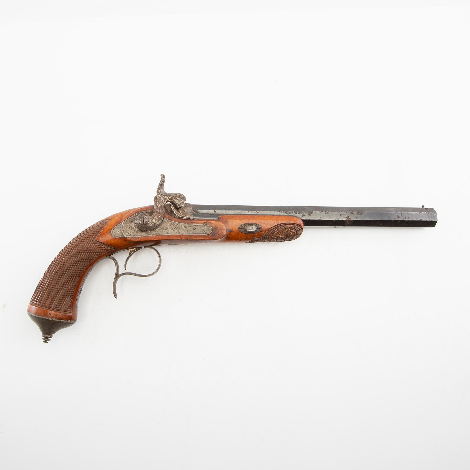 Lock pistol, Belgium 19th century.