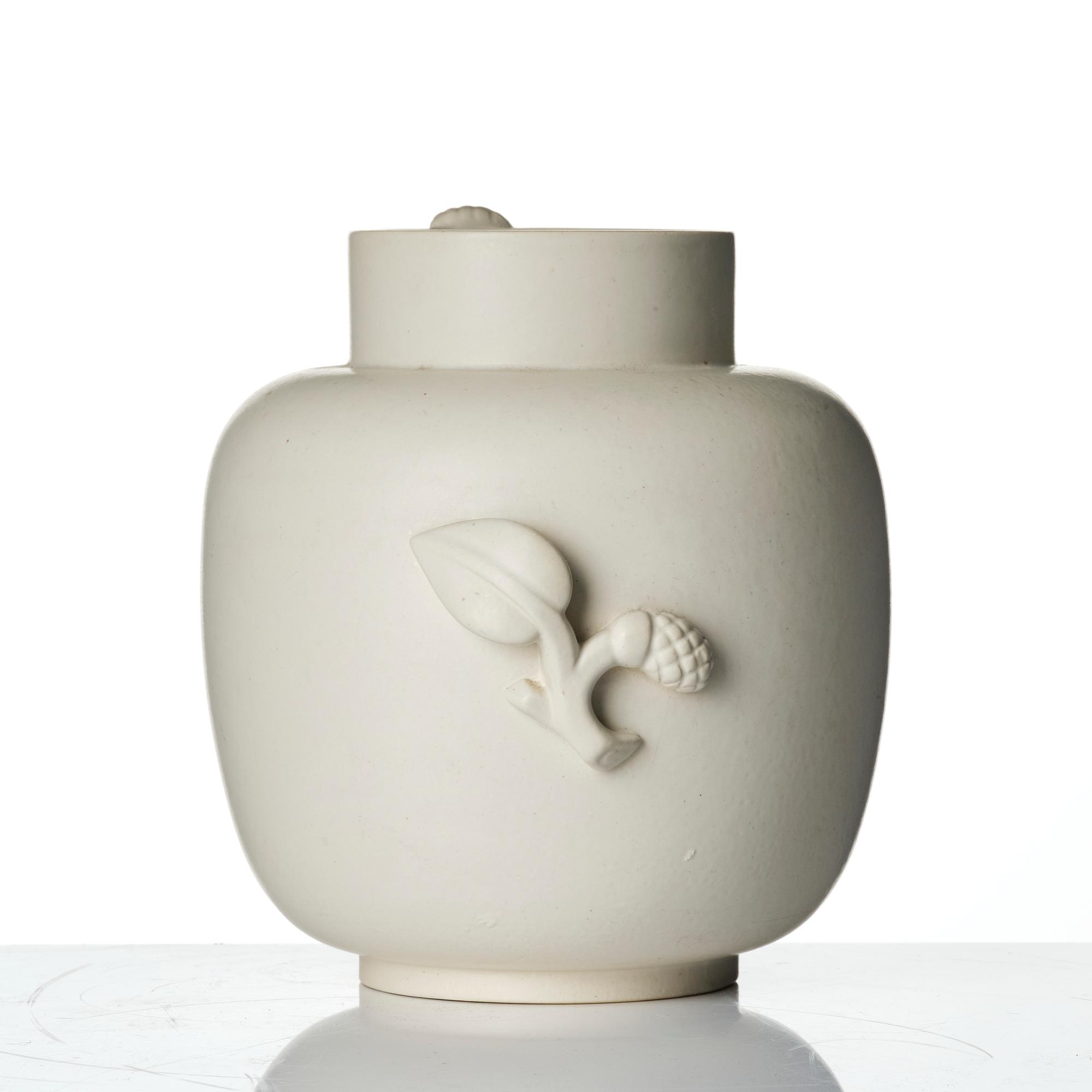 Wilhelm Kåge, a "Carrara" ceramic vase and bowl, Gustavsberg 1930s-40s.