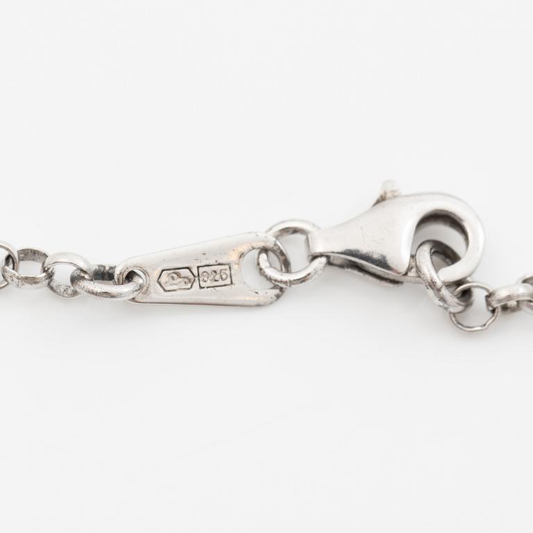 Tapio Wirkkala, Pendant with chain “Silver Moon”, sterling silver, Finland, for Kultakeskus, contemporary.