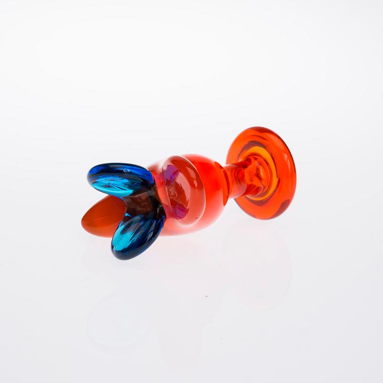 OIVA TOIKKA, FÅGEL, glas, signerad Oiva Toikka Nuutajärvi Nötsjö.