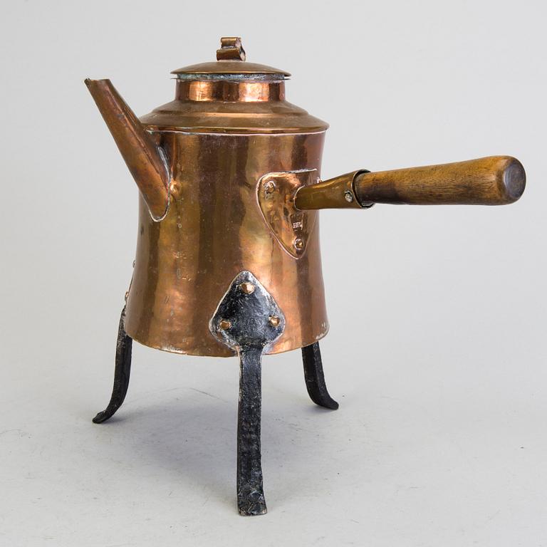 KAFFEKANNA, koppar, gustaviansk, sent 1700-tal.