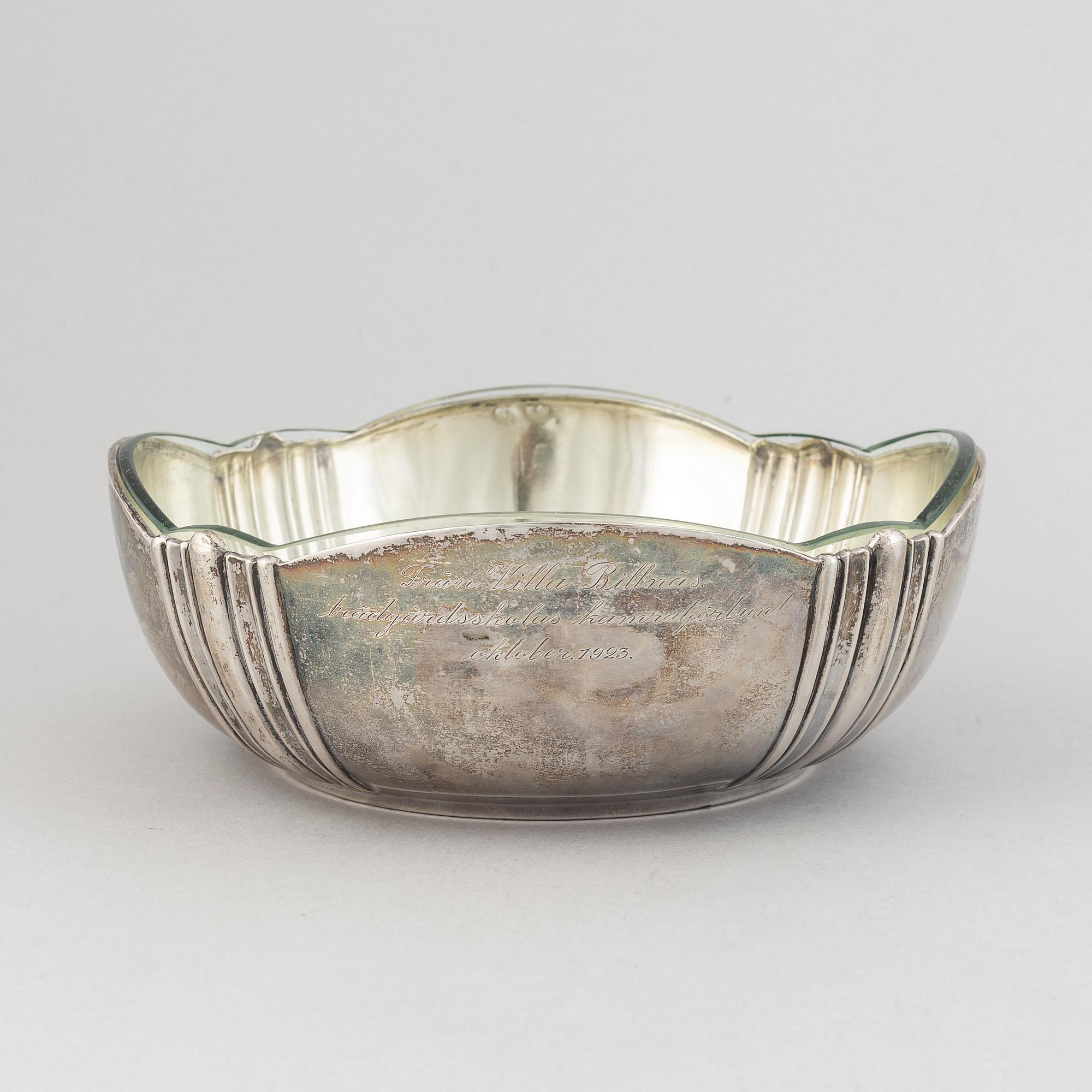 Skål, Silver och glas, Finland, 1923.