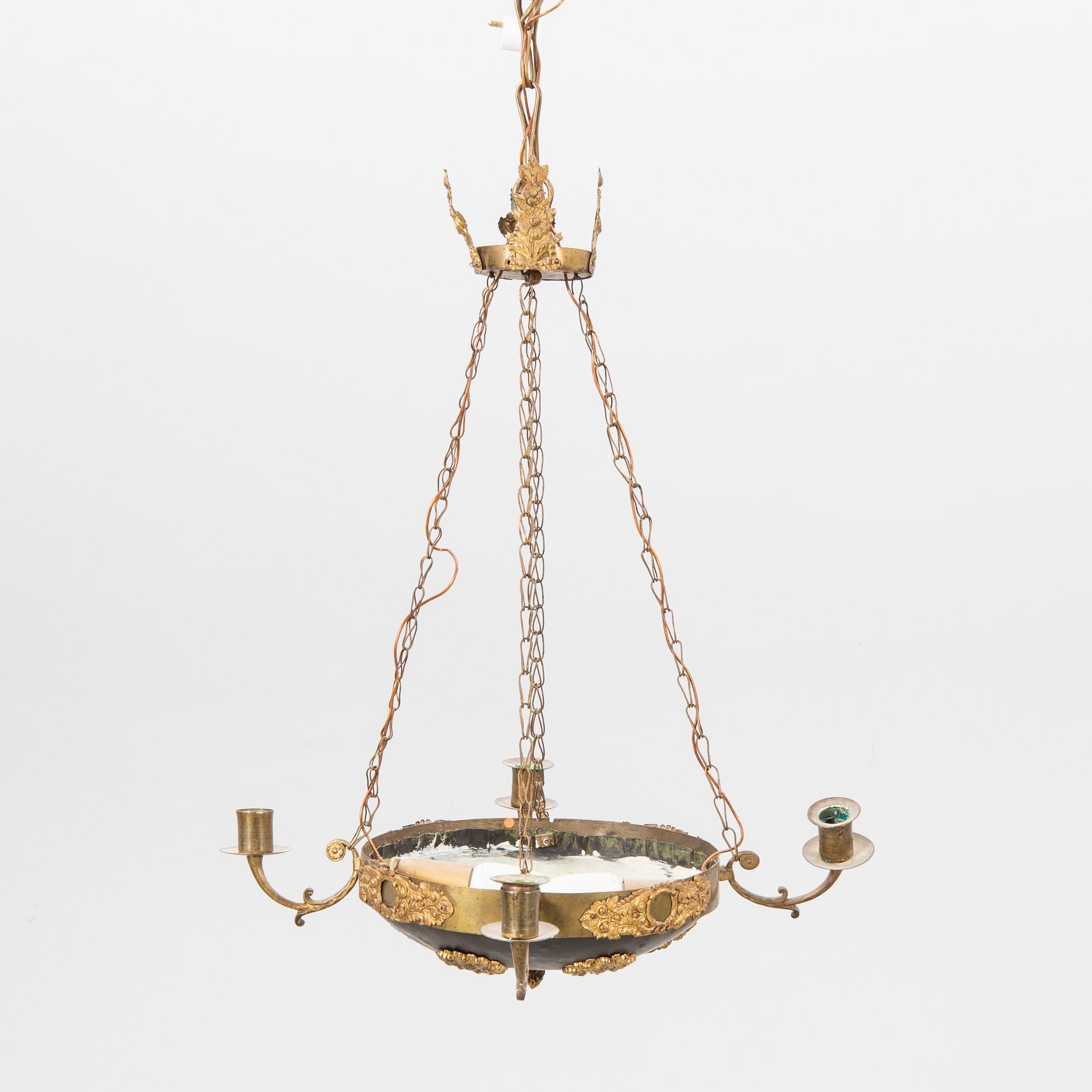 A mid 1800s Empire hanging lamp.
