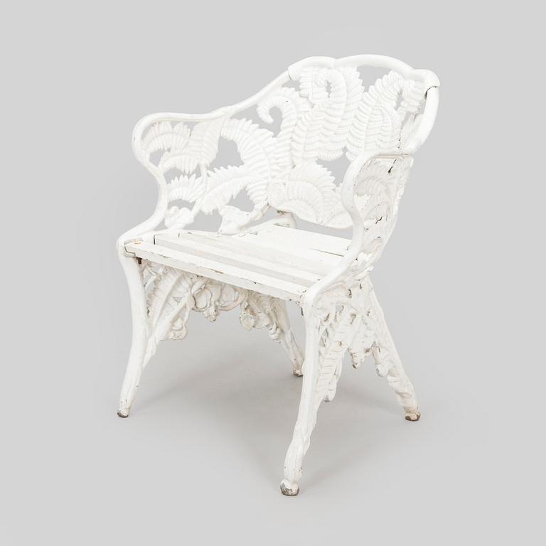 Trädgårdsstol, "Ormbunke", Melins Anderstorp, 1900-talets andra hälft.