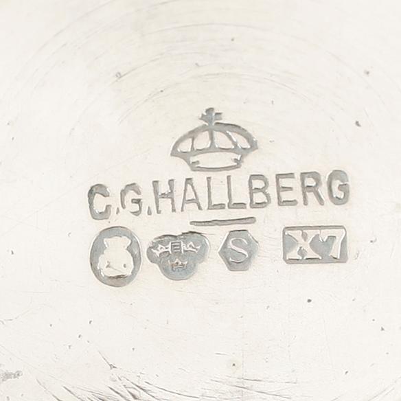 TESERVIS, 4 delar, silver, CG Hallberg, Stockholm 1924. Vikt ca 645 gram.