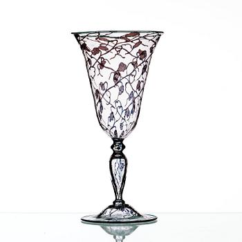 Orrefors, a 'graal' glass goblet, Sweden 1923.