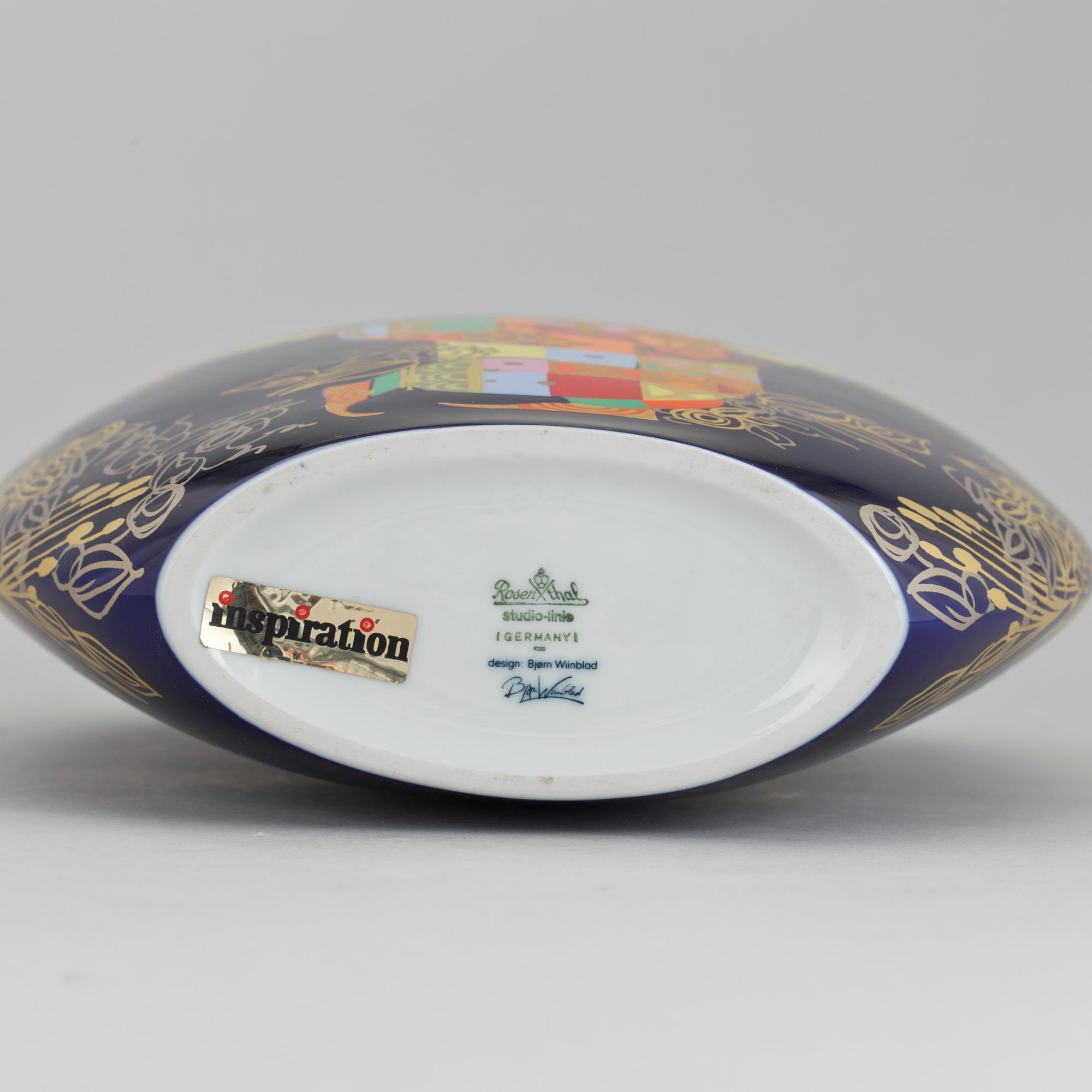 BJÖRN WIINBLAD, vas, porslin, Rosenthal, Studio-Line, 1900-talets fjärde kvartal.