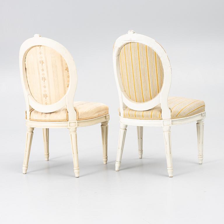 Stolar, ett par, Stockholmsarbeten, sent 1700-tal, Gustavianska.