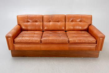 A leather sofa second half of the 20th century.