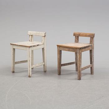 A set of four chairs, 19th century.