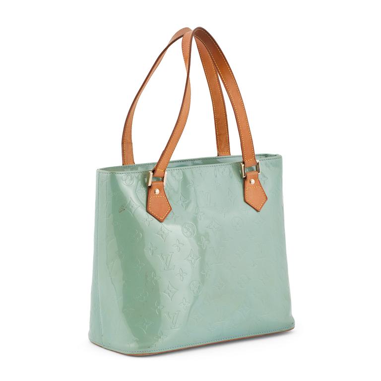 LOUIS VUITTON, a light green/turquoise vernis tote, "Houston".