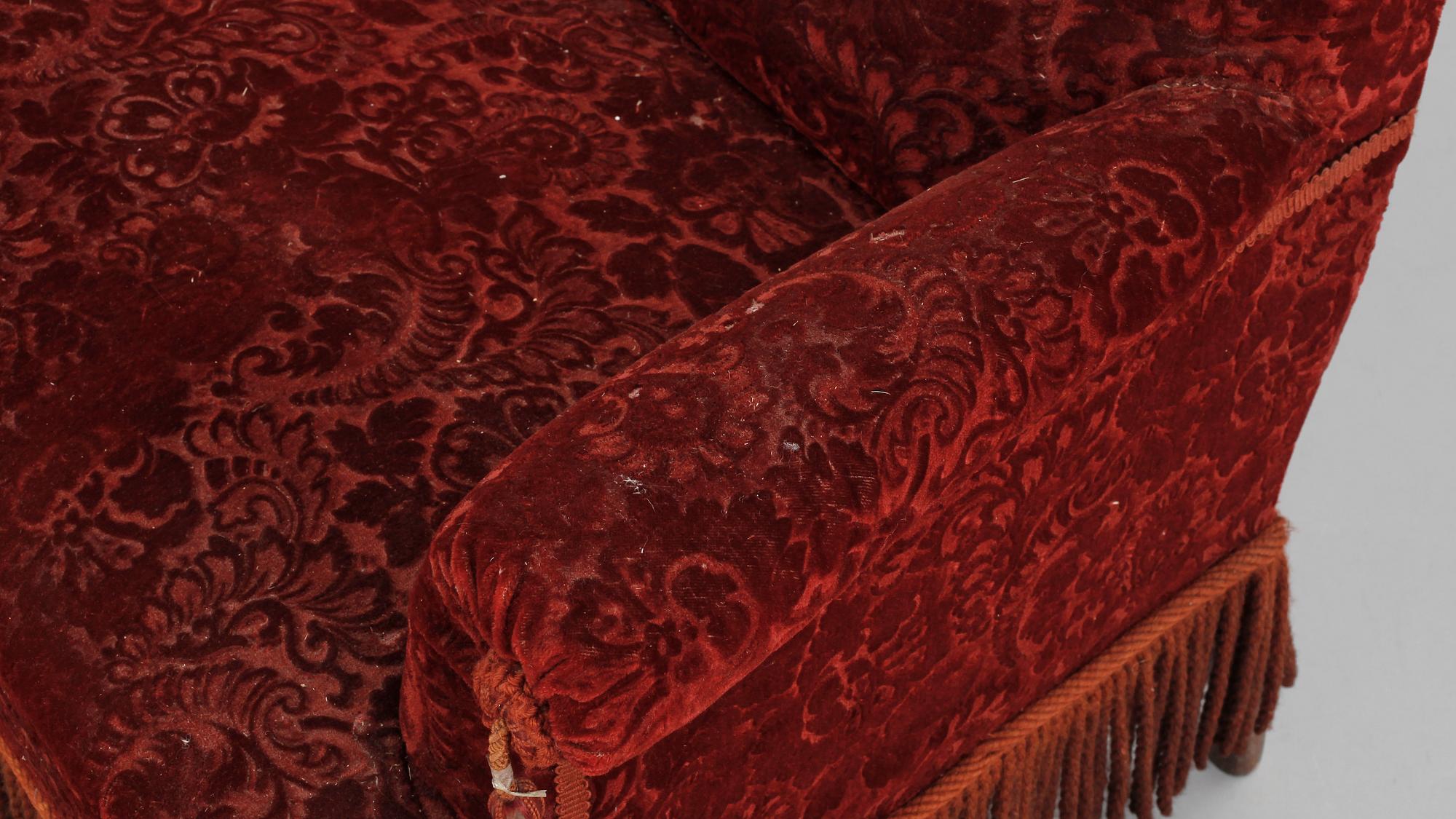 SALONGSGRUPP, 5 delar, klunkestil, sent 1800-tal.